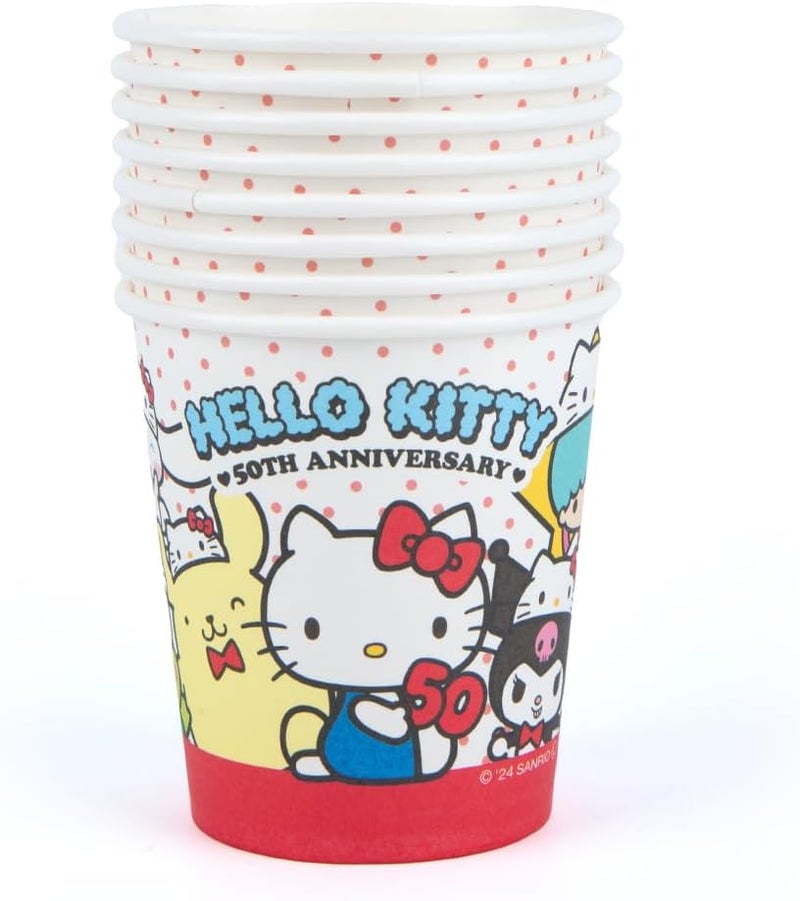 DAISO Sanrio Characters Paper Cups - 8 Pcs for Parties and Kids' Drinks - Image 1